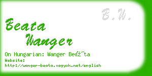 beata wanger business card